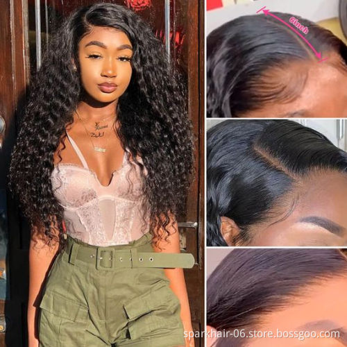 Pre Plucked With Baby Hair Hd Lace 100% Brazilian Human Hair Wig Cuticle Aligned Deep Wave Virgin Hair 13X6 Lace Frontal Wig